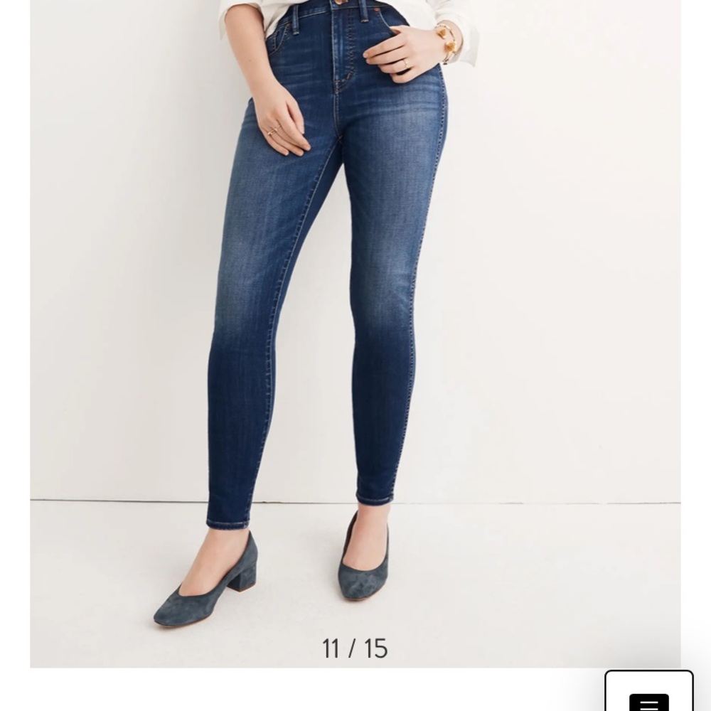 Madewell 10in high rise skinny jeans in tencel denim with magic pockets NWT